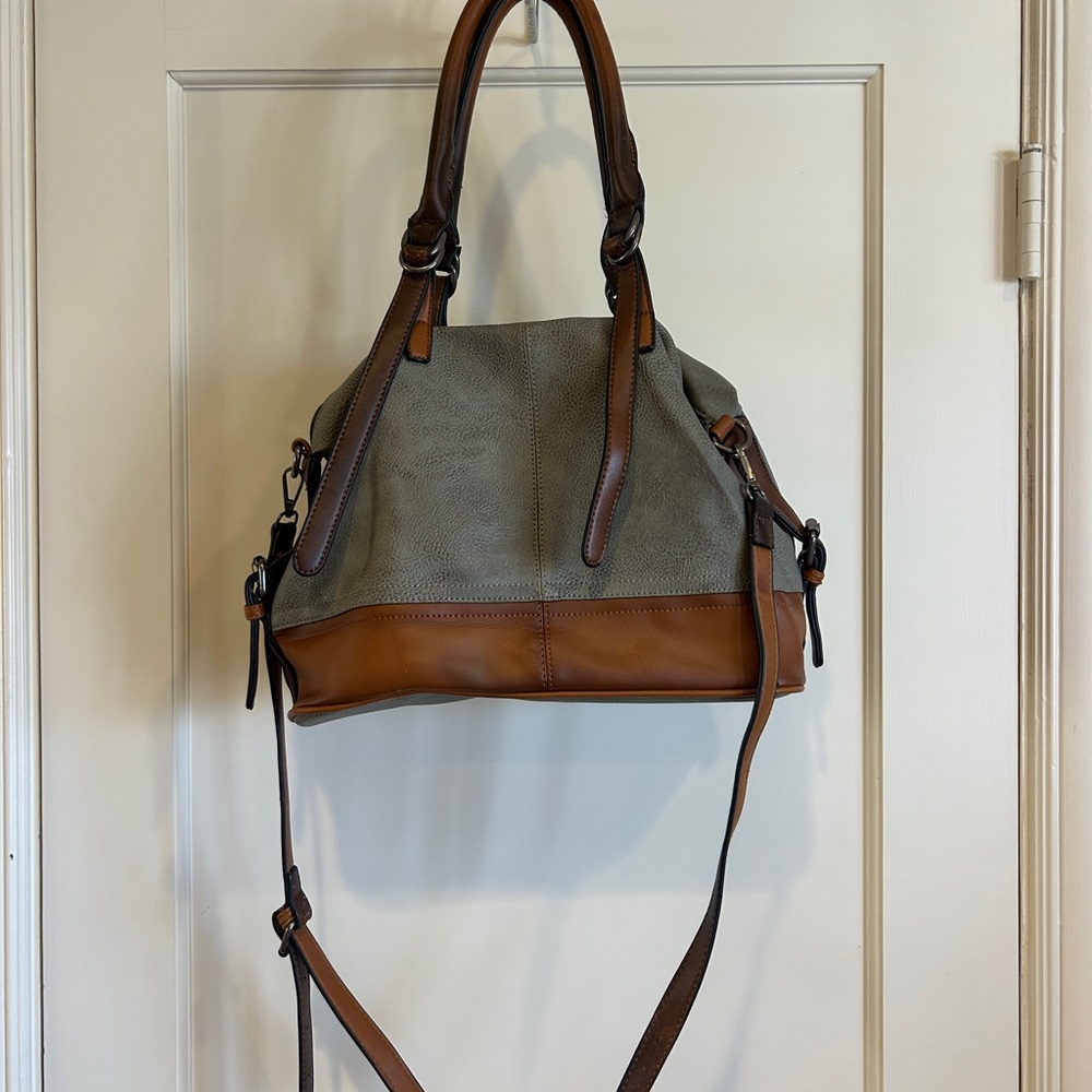 Kathy Ireland Two-Tone Brown and Gray Shoulder Bag